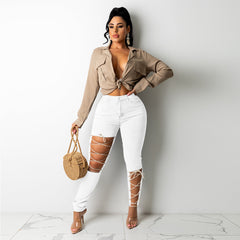 Fashion Creative Tie Jeans