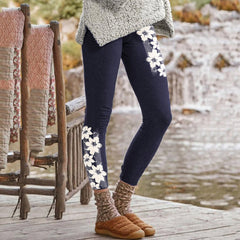 Printed based thin women's long pants