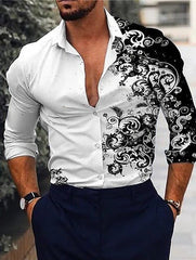 Men's Gradient Printed Long Sleeved Shirt