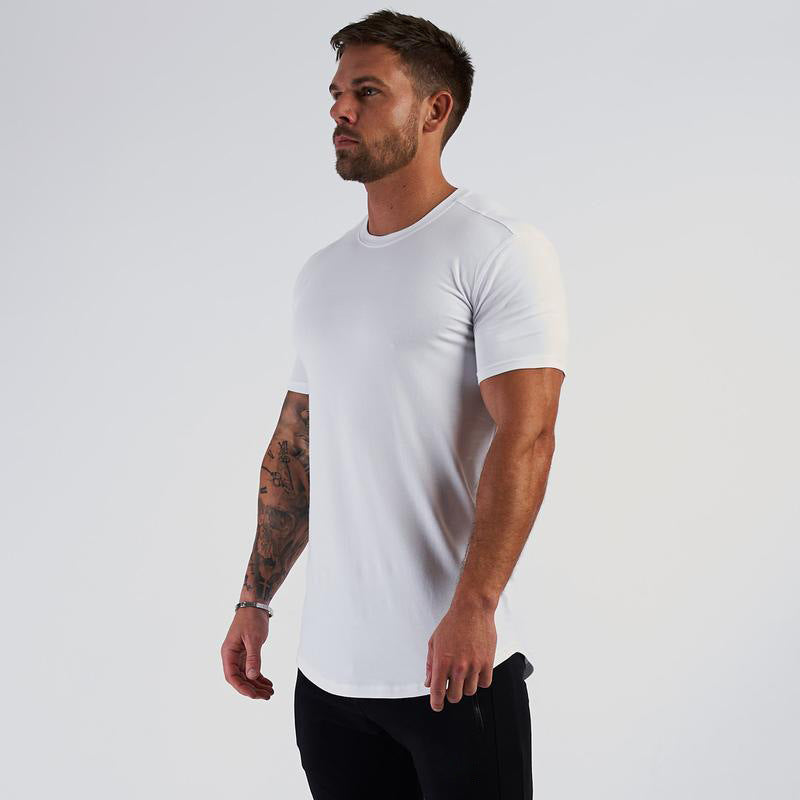 Round Neck Solid Cotton T-shirt