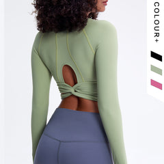 Short High-stretch Yoga Long-sleeved Top Quick-drying Breathable