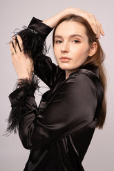 Ballari Feather Trim Pajama Set