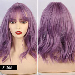 🔥Clearance Sale Alert: Short Natural Wave Hair Synthetic Wigs - Purple