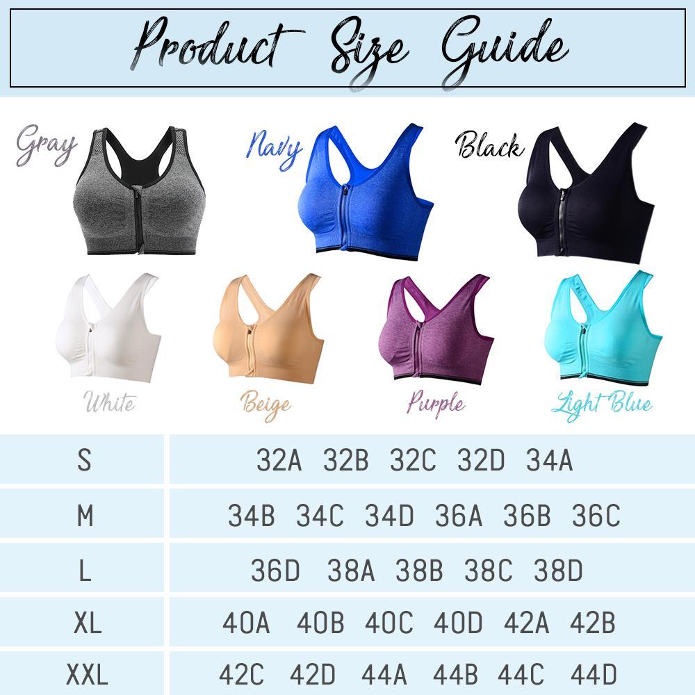Breathable Zip Front Sports Bra