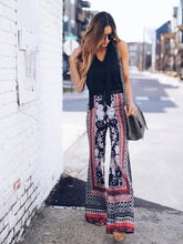 Printed Wide Leg Casual Pants