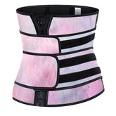 Women'S Stylish Pink Tie Dye Waist Trainer Trimmer Neoprene Latex Wei