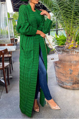 Trending Cable Knit Cardigan With Dual Pocket