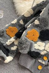 3D Chic Flocked Floral Cropped Jacket