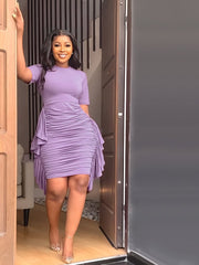 Ruched Midi Slim Dress