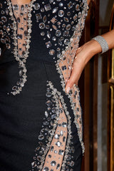 Chrisley Diamonate Strapless Maxi Bandage Dress