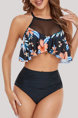 Fashion Sexy Print Split Joint Swimwears (With Paddings)