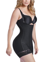 Full Body Short Shaper With Zipper Thin Straps