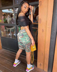 Attention Cool Girl CAMO Shorts