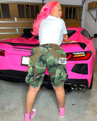 Attention Cool Girl CAMO Shorts