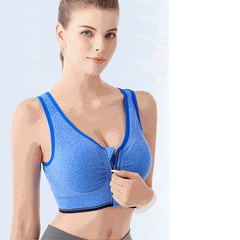 Breathable Zip Front Sports Bra