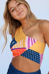 SANTIAGO PATCHWORK CROP BIKINI SET