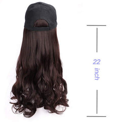 Long Synthetic Baseball Cap Wig Natural For Girl Party