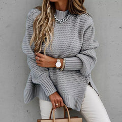LOOSE PLAIN SIMPLE KNITTED SWEATER