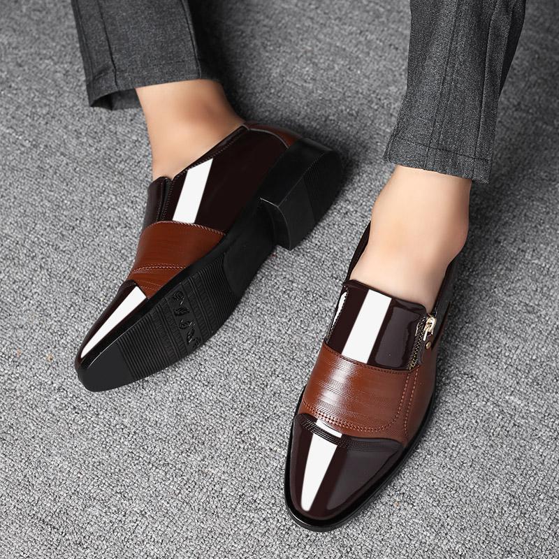 Men Large Size Business Leather Shoes Dress Pointed Shoes