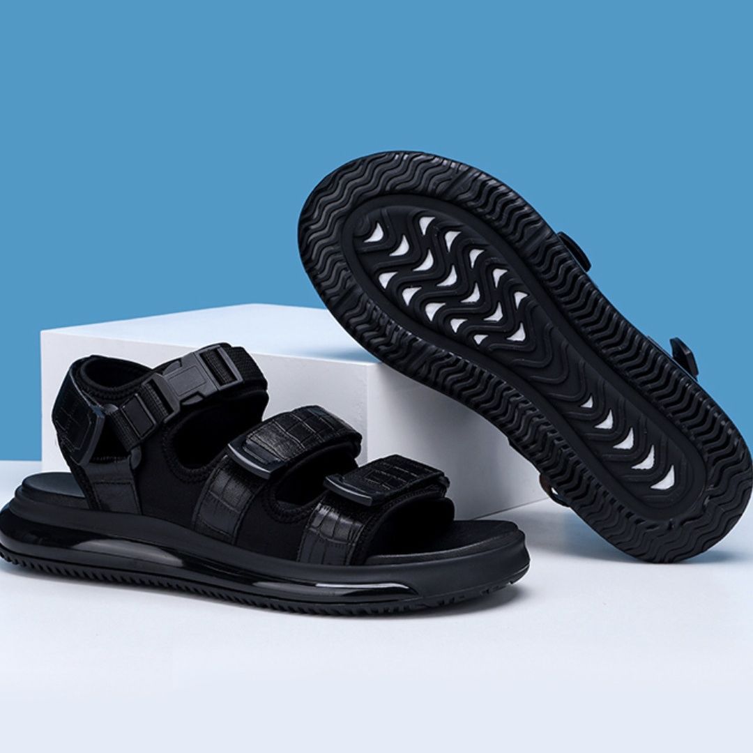 Cushioned Soft-Soled Textured Sandals