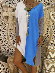 Outdoor Color-Block Shift Cotton-Blend Dresses