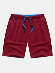 Contrast Elastic Waist Jersey Shorts