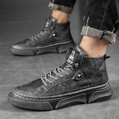 🔥Clearance Sale Alert: Retro Casual Leather Martin Boots - Black / US Men Size 10