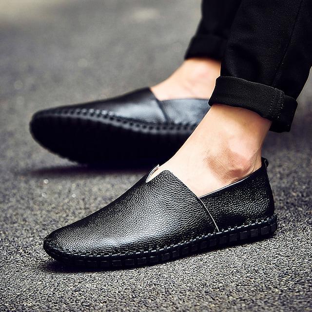 Plus Size Men Beach Daily Slip-Ons Leather Shoes