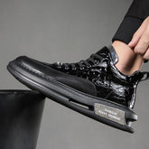 Cowhide Scale Iron Air Cushion Sneakers