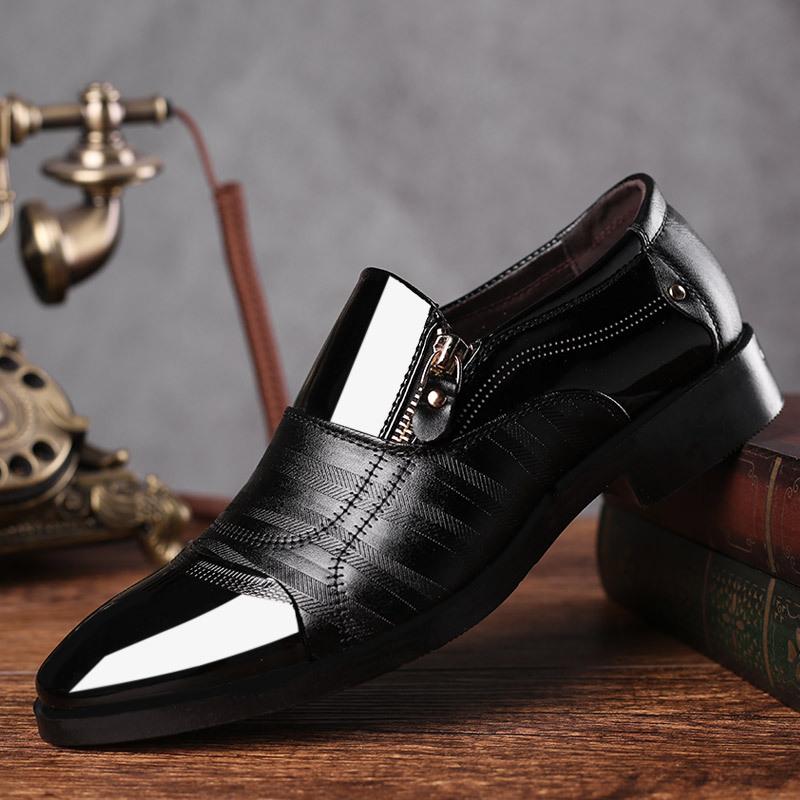 Men Large Size Business Leather Shoes Dress Pointed Shoes