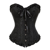 Overbust Corset Sexy Lace Plus Size Erotic Zip Floral Women Bustier C