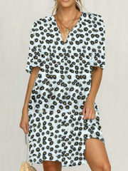 Plus size Daisy Short Sleeve Casual Dresses