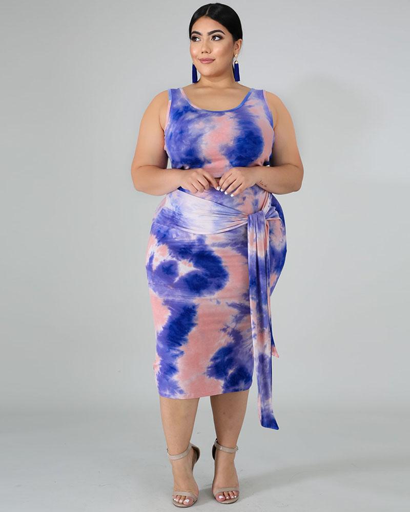 CURVY TIED IN KNOT SKIRT SET - 6 Colors