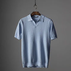 Men's Knitted Casual Polo Shirt
