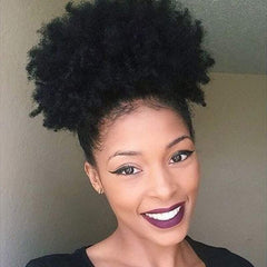 Ponytail High Hair Puff Clip In Chignon Bun Hairpiece Afro Kinky Curly Synthetic Drawstring Ponytail Hair Extensions