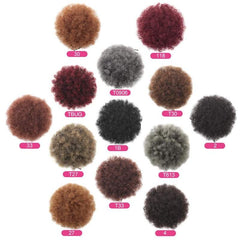 Ponytail High Hair Puff Clip In Chignon Bun Hairpiece Afro Kinky Curly Synthetic Drawstring Ponytail Hair Extensions