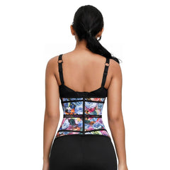 Rose Print Double Belts Waist Cincher 2.0