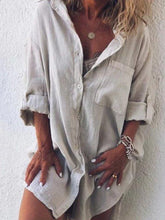 Plus Size Casual V Neck Long Sleeve Solid Dresses