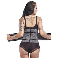 Flatten Tummy Grey Sticker Closure Plus Neoprene Waist Cincher Fat Burner