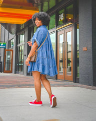 Casual Buttoned Denim Dress