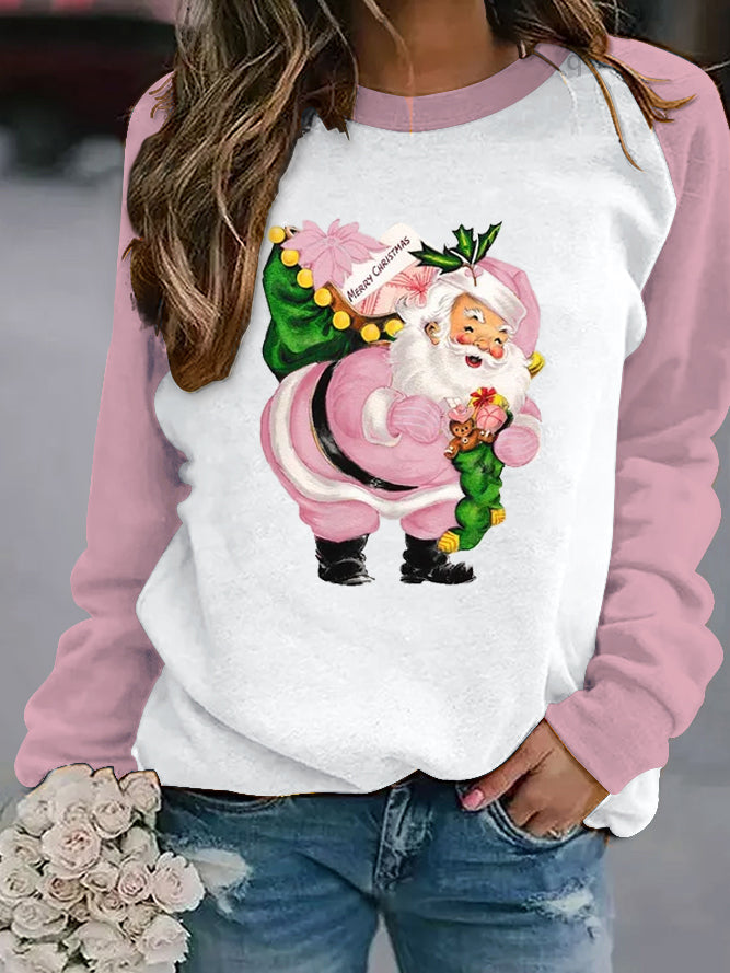 Merry Christmas Santa Print Sweatshirt