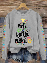Mele Kalikimaka Hawaii Christmas Print Sweatshirt