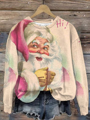 Casual Santa Claus Print Long Sleeve Sweatshirt