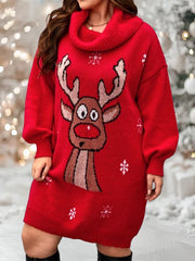 Ladies Casual High Neck Christmas Dress