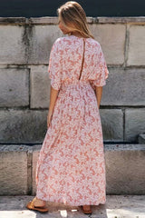 Bohemian Print Split High Waist Maxi Dress