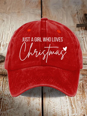 Unisex Just A Girl Who Loves Christmas Printed Hat