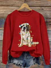 Christmas Dog Mom Print Sweatshirt