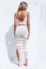 Tassel Crochet Spaghetti Cover Up Dress