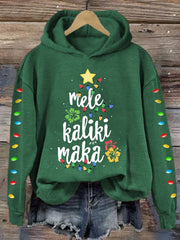 Mele Kalikimaka Hawaii Christmas Print Hoodie