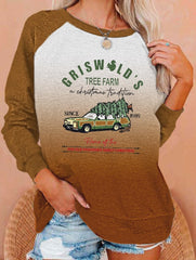 Christmas Tree Vintage Griswold Christmas Print Sweatshirt